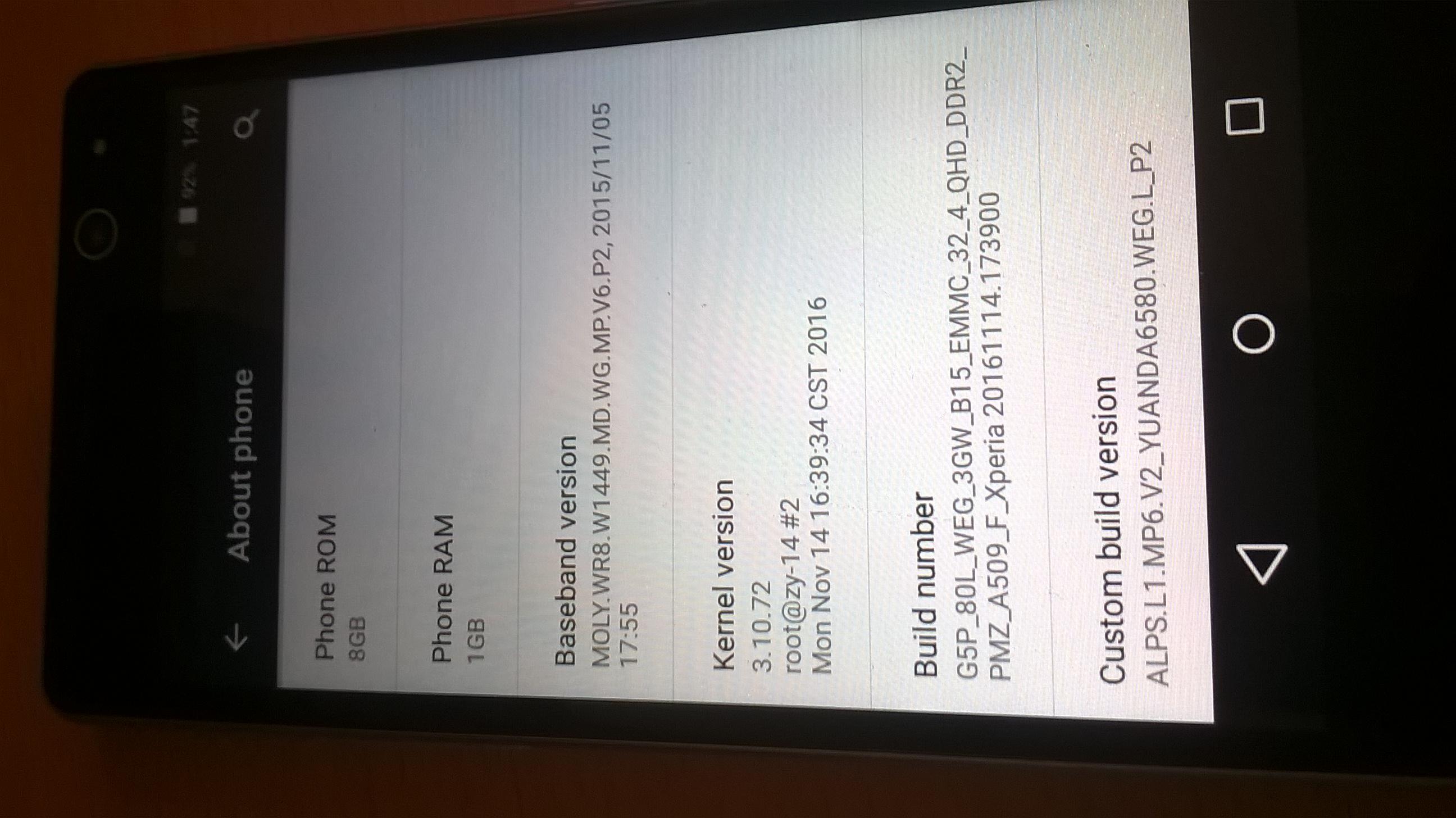 sony xperia x mt6580 v6.0