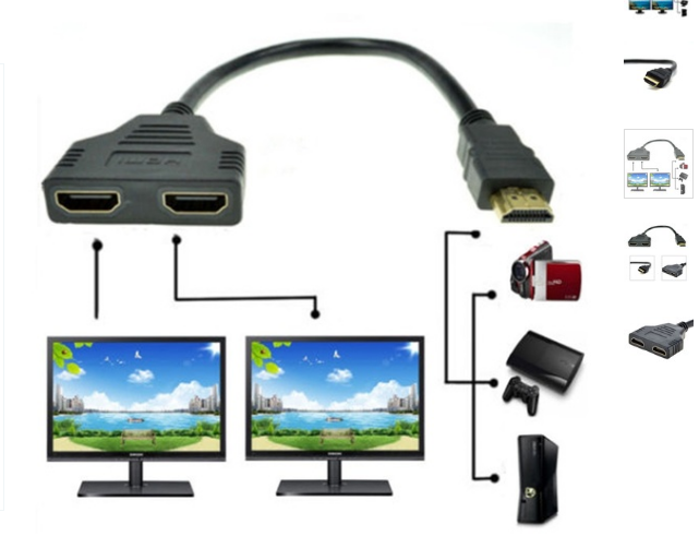 Подключить монитор к ноутбуку hdmi. Переходник HDMI - 2hdmi (1 папа - 2 мамки). HDMI разветвитель 1 female / 2 female. HDMI разветвитель с аудиовыходом. Разветвитель HDMI VGA на 2 монитора.