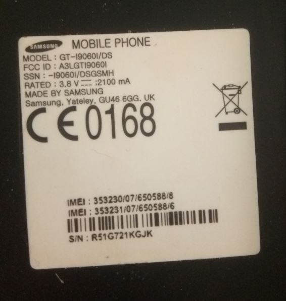  :     : Samsung Galaxy Grand Neo Plus GT-I9060I