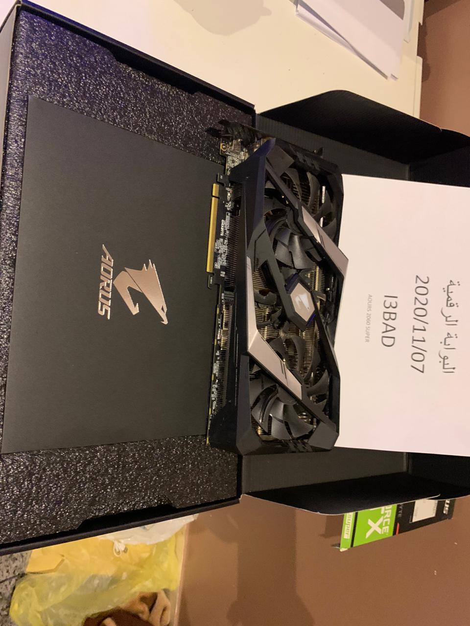 كرت Aorus 2060 super بكامل اغراضه - البوابة الرقمية ADSLGATE