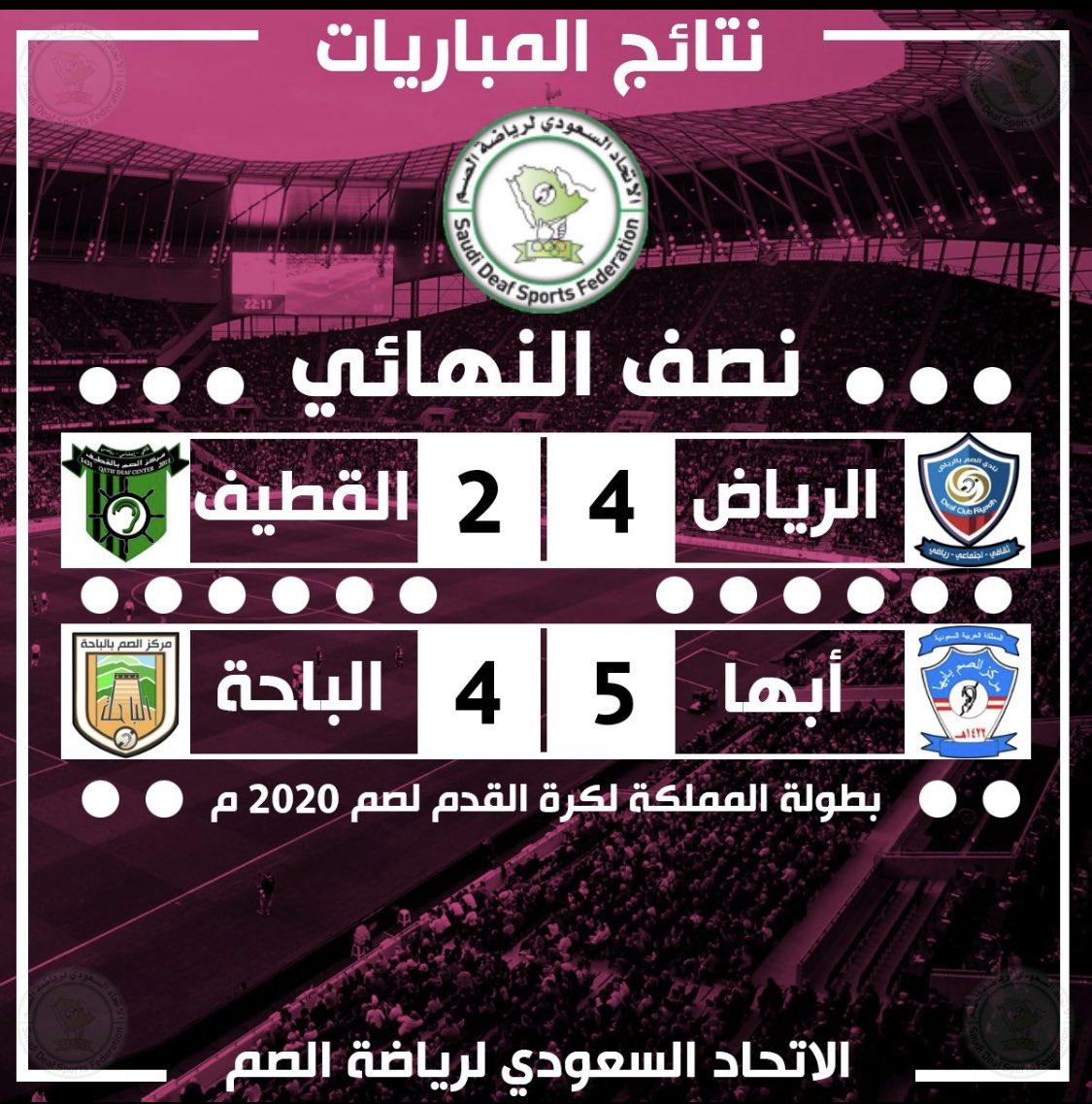 نتائج مباريات الدور النصف النهائي  في بطولة المملكة لكرة القدم للصم  بمدينة #الباحة 859742386