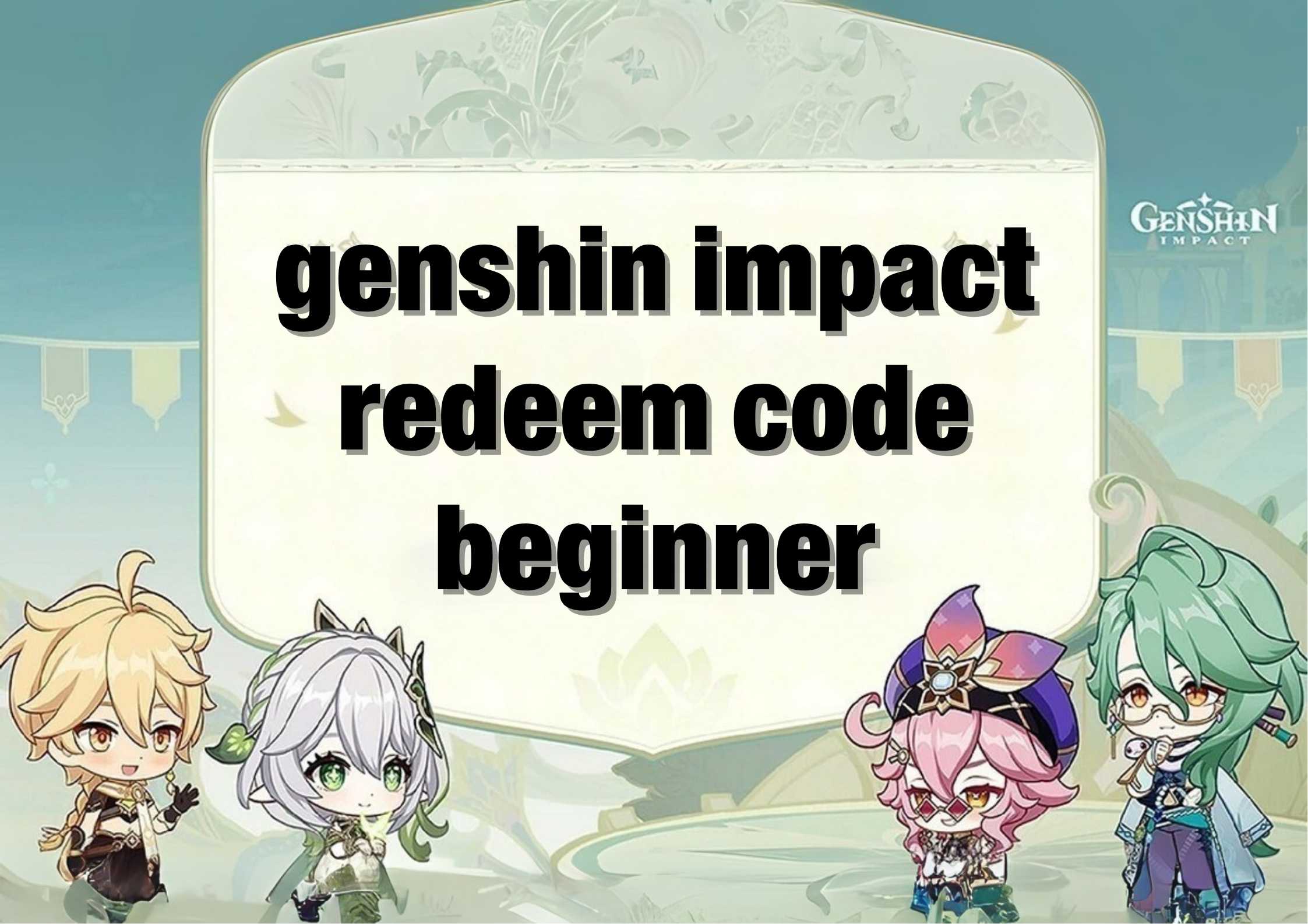 genshin impact redeem code beginner