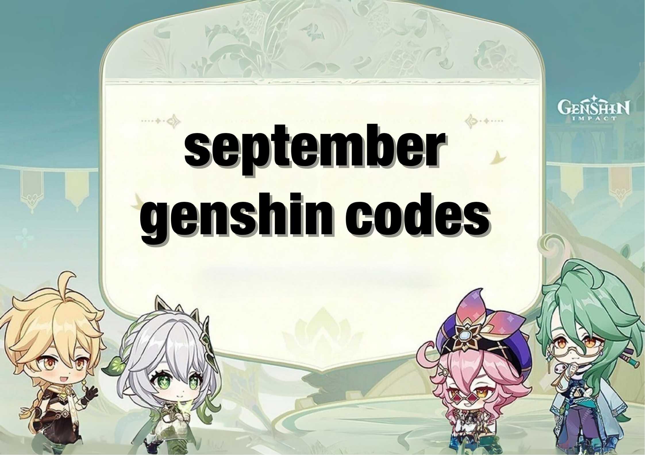 september genshin codes