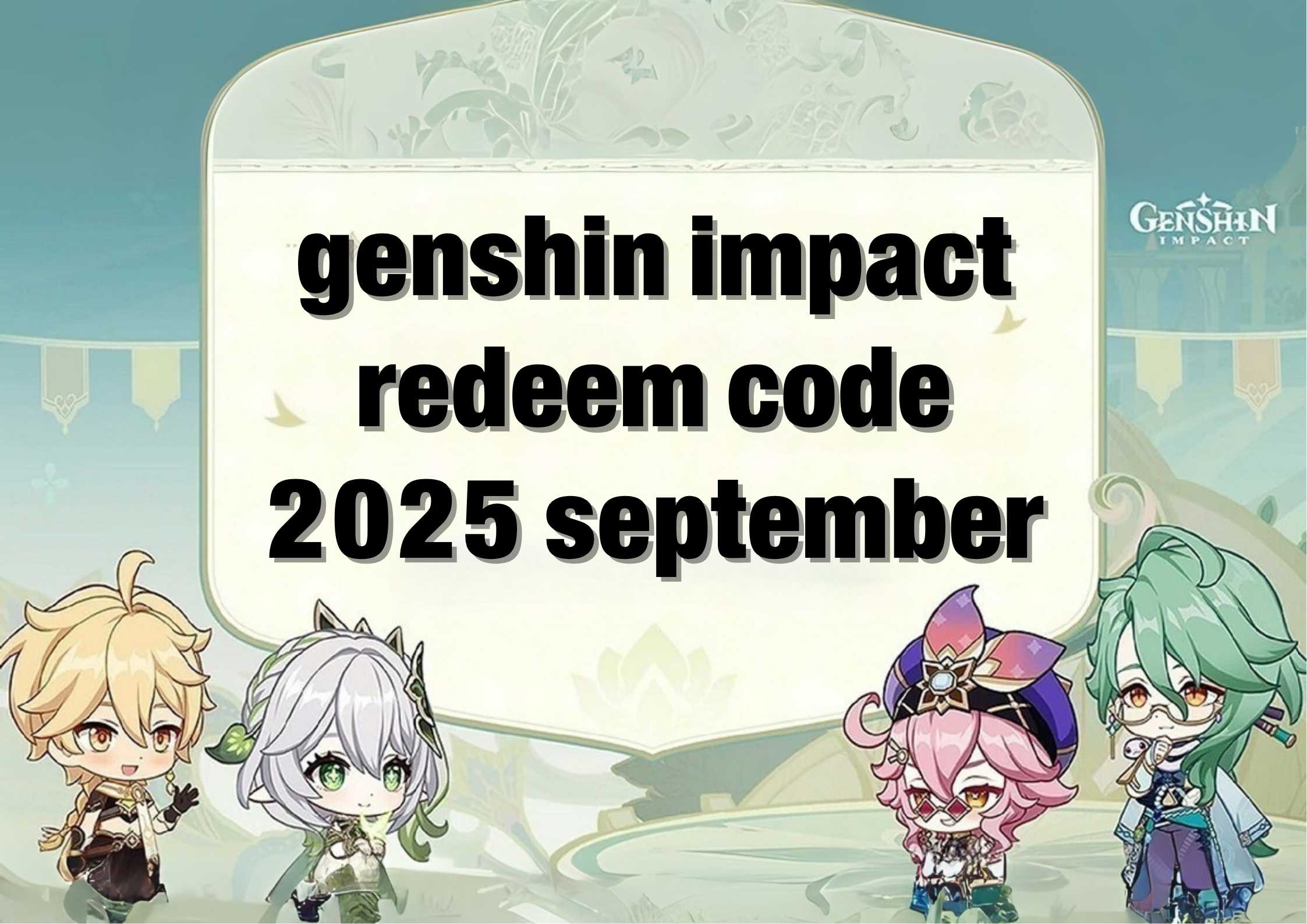 genshin impact redeem code 2025 september