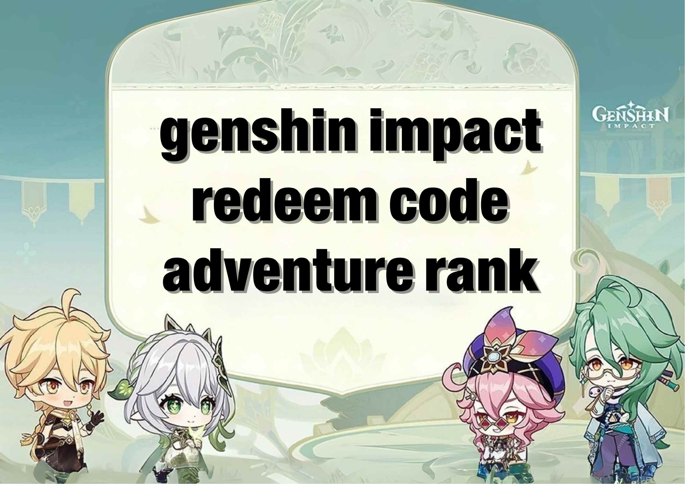 genshin impact redeem code adventure rank