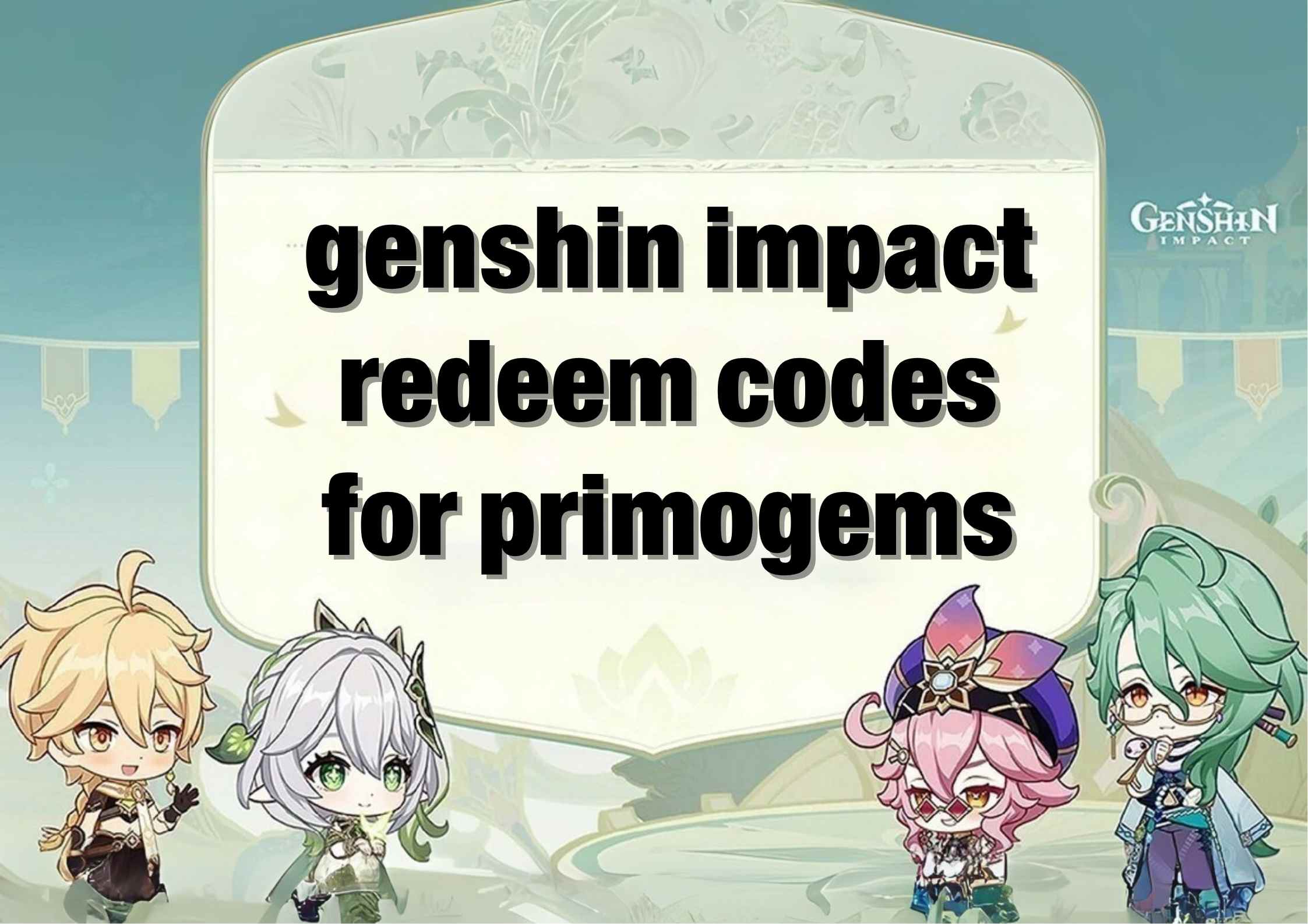 genshin impact redeem codes for primogems