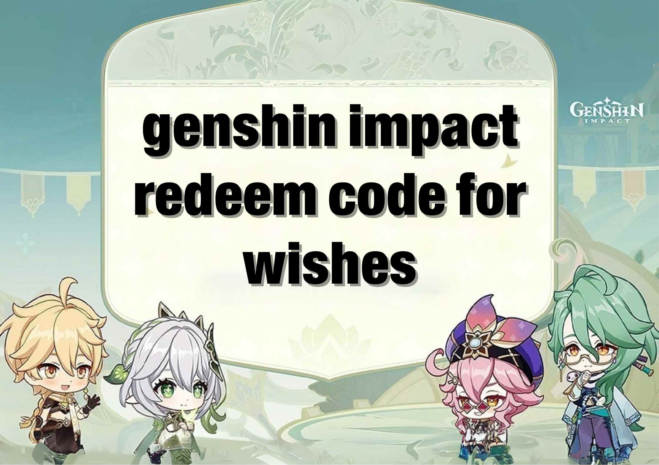 genshin impact redeem code for wishes