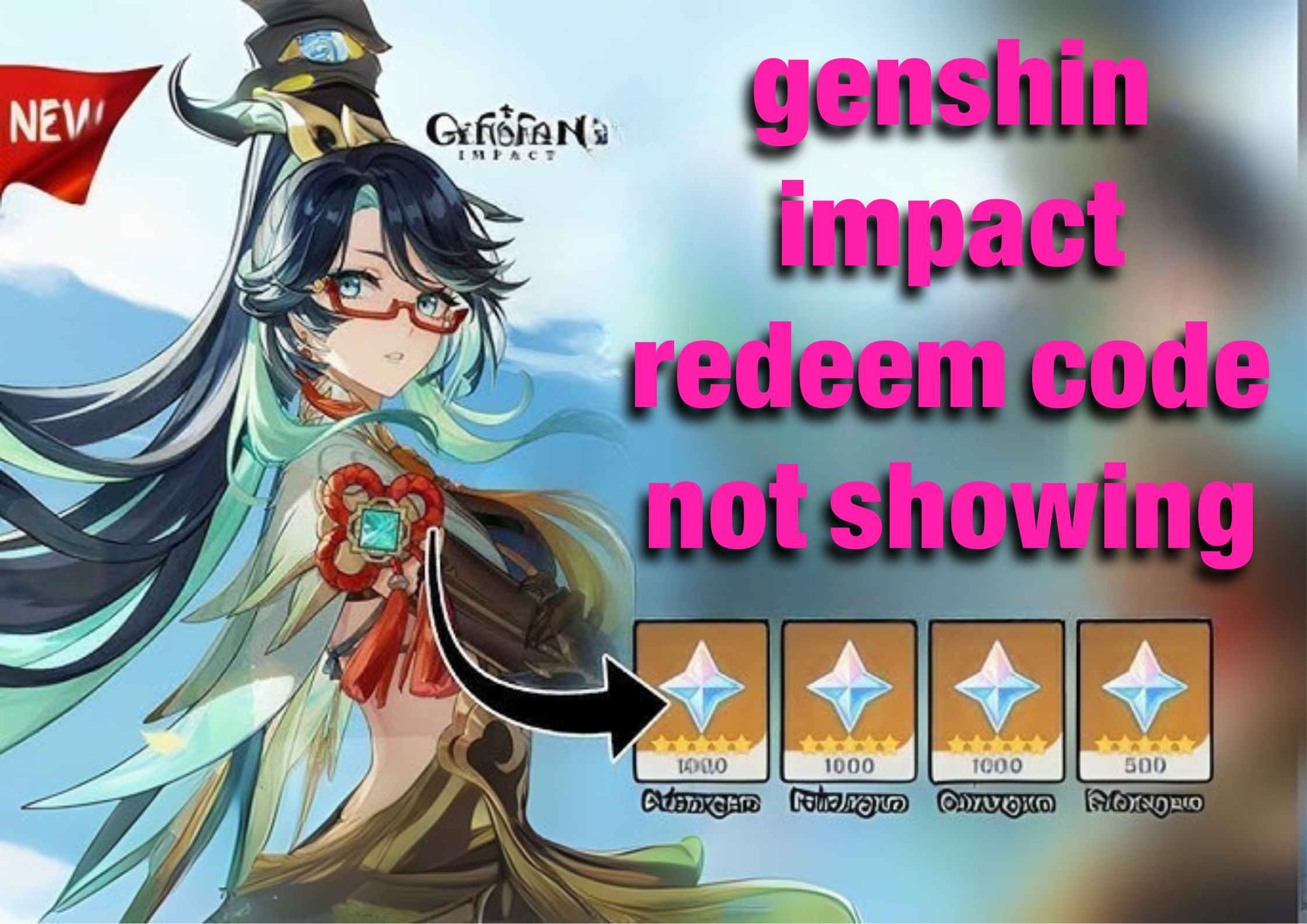 genshin impact redeem code not showing