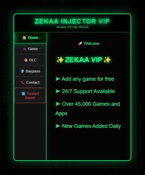 ZEKAA-INJECTOR Interface