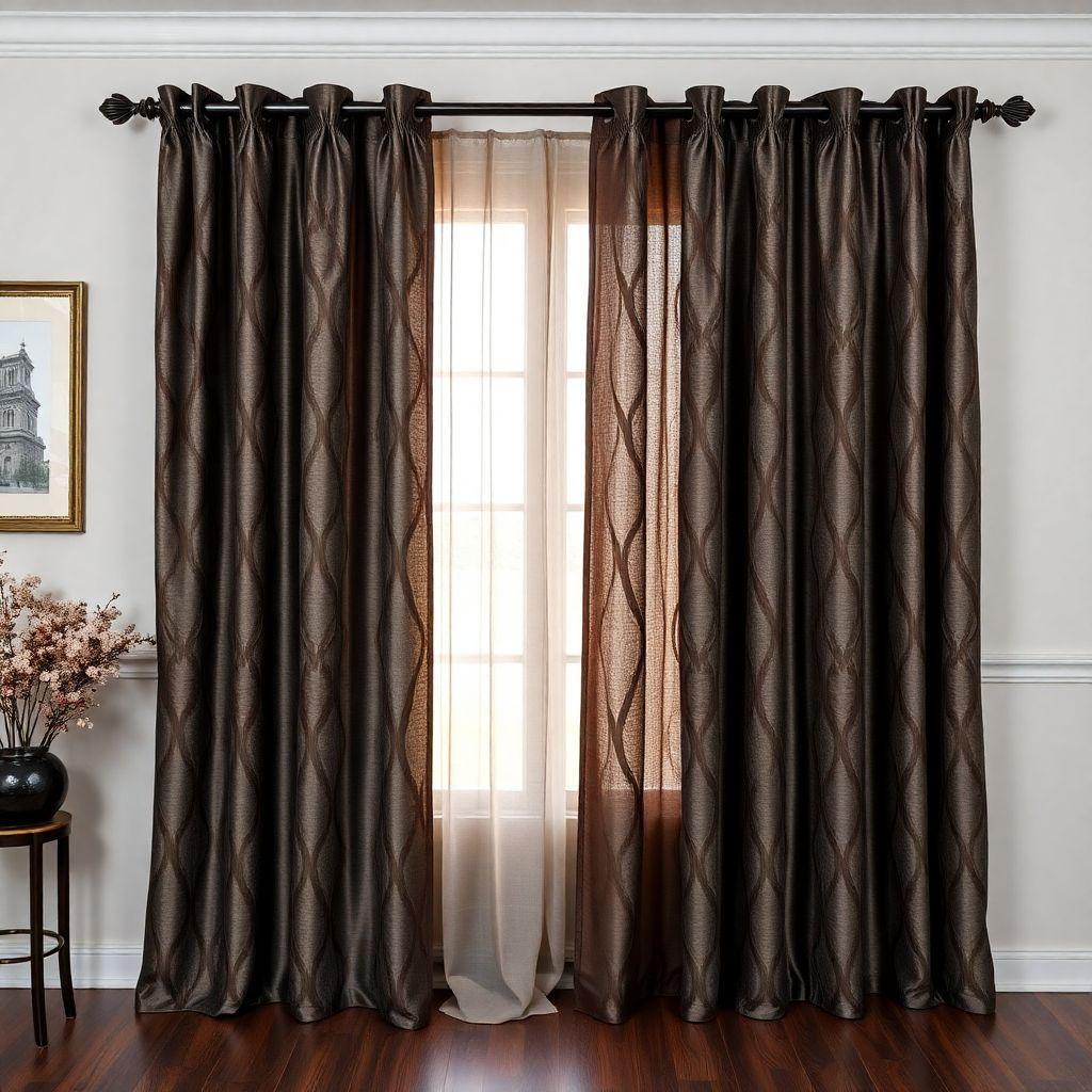 ستائر أنيقة على نافذة كبيرة