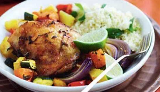 Poulet Grillé Avec Légumes