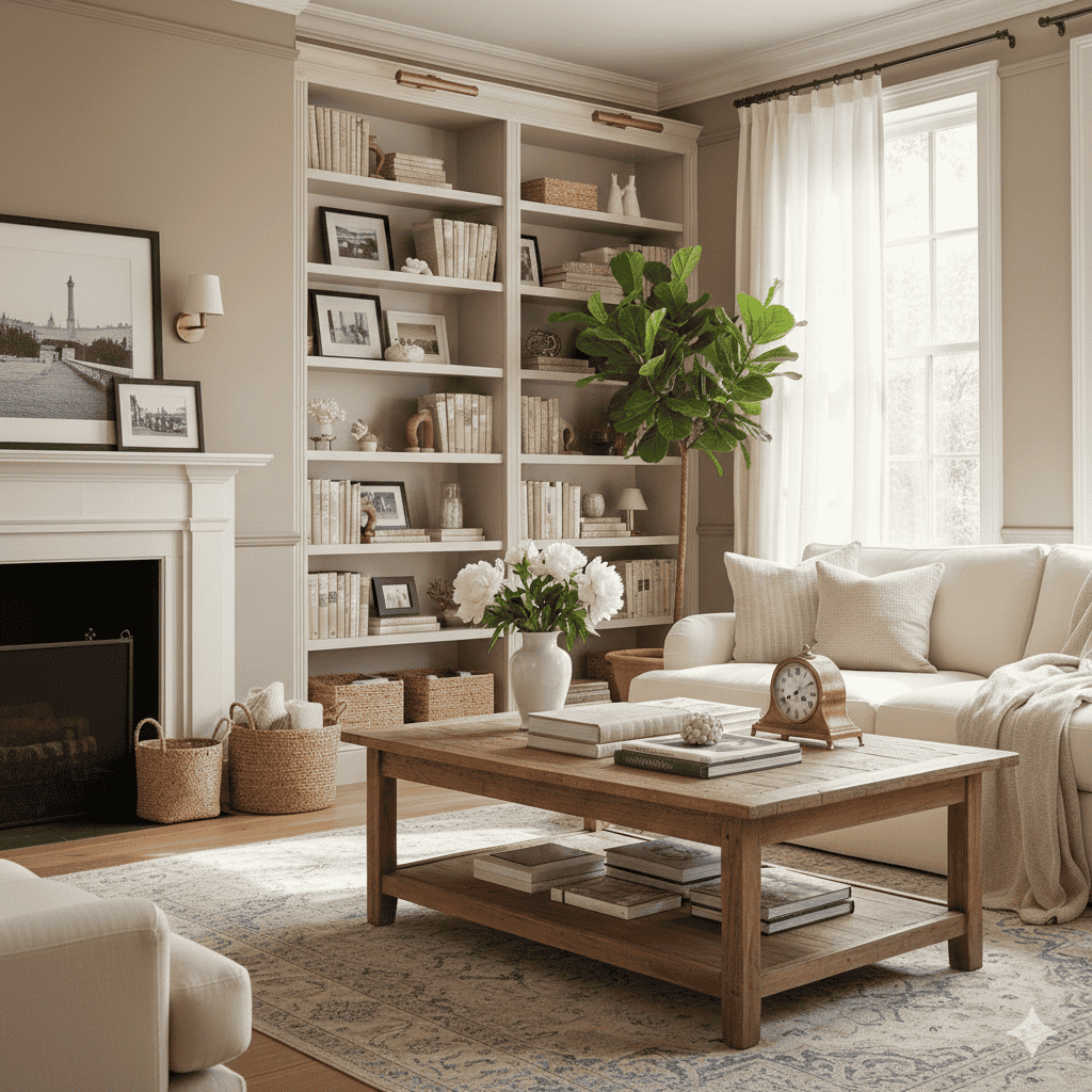 Creative and affordable home organization idea using stylish minimalist shelving and decor solutions